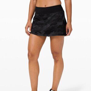 Lululemon Athletica Pace Rival MR Skirt Camo Deep Coal Multi/Black size 8 Tall